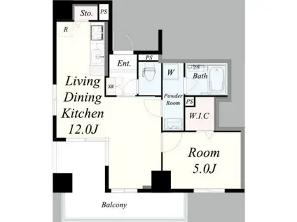 ラヴィヴェール上町台(1LDK/6階)の間取り写真