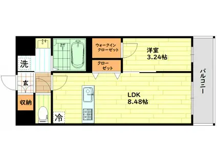 エスリードレジデンス都島ノース(1LDK/5階)の間取り写真