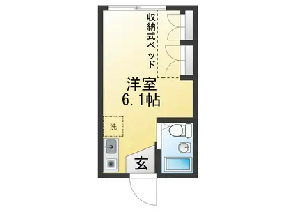 恵光レジデンス(ワンルーム/2階)の間取り写真