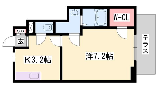 アルバソーレ(1K/1階)の間取り写真