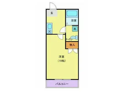 レグルス清新(1K/3階)の間取り写真