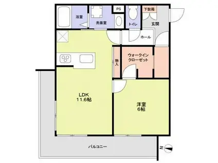 スリジェ(1LDK/3階)の間取り写真