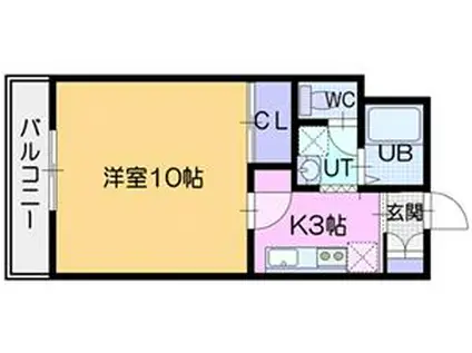 アパートメントハウスキャロル(1K/3階)の間取り写真