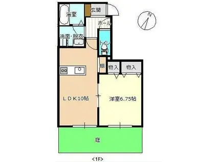 MIAMI6(1LDK/1階)の間取り写真