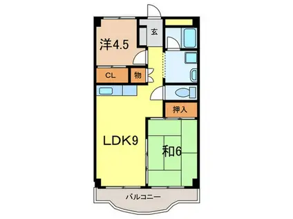 グリーンリッチ夙川(2LDK/5階)の間取り写真
