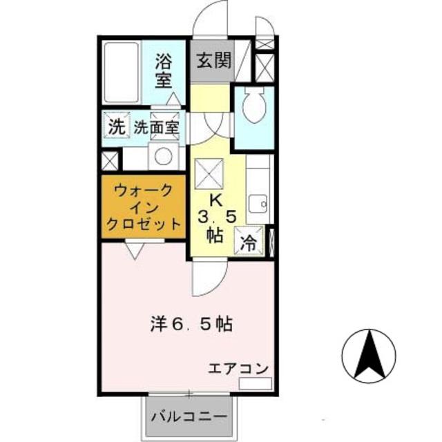 リーフグリーン(1K/1階)の間取り写真