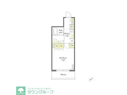 プライムメゾン入谷(1K/13階)の間取り写真