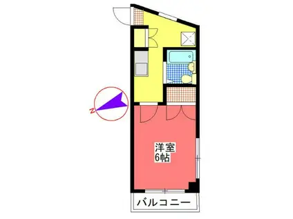 プリミエール読売ランド(1K/2階)の間取り写真