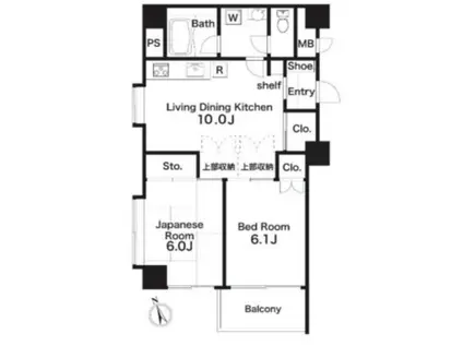 ライブ赤羽(2LDK/7階)の間取り写真