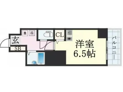 ヒューネット神戸元町通(1K/4階)の間取り写真