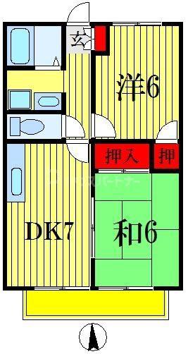 ニューパル皆川(2DK/1階)の間取り写真
