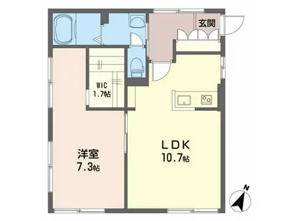 キャッスルバレーA(1LDK/1階)の間取り写真