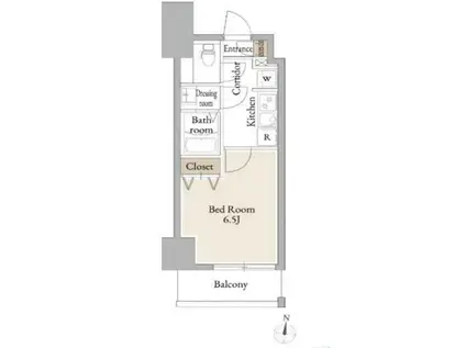 LIVECASA平塚(1K/8階)の間取り写真