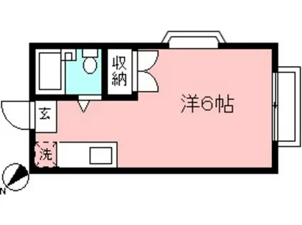 エステートピア五月台(ワンルーム/2階)の間取り写真
