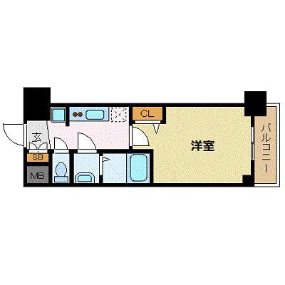 プレサンス新大阪イオリア(1K/6階)の間取り写真