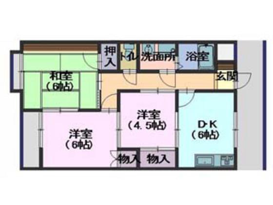プレジデント峰高(3DK/2階)の間取り写真