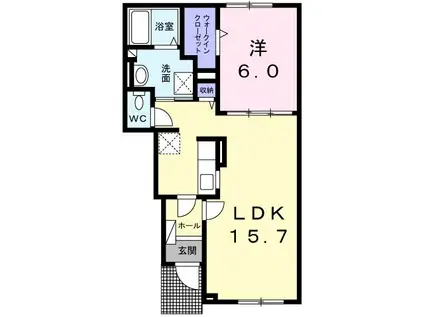 エコビレッジ イースト(1LDK/1階)の間取り写真