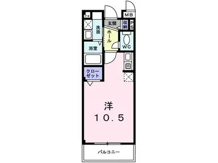 ウエスト(ワンルーム/1階)の間取り写真