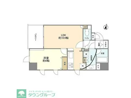 ランドコム恵比寿代官山(1LDK/9階)の間取り写真