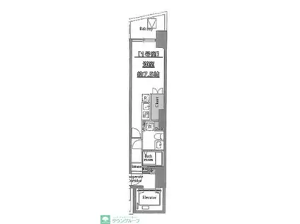 プライムブリス笹塚(ワンルーム/8階)の間取り写真