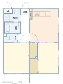 アスカコート保土ケ谷(2DK/2階)の間取り写真