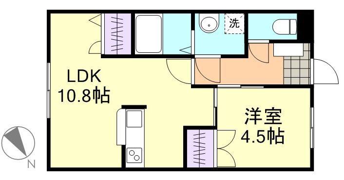 ロイヤル藤 I(1LDK/1階)の間取り写真