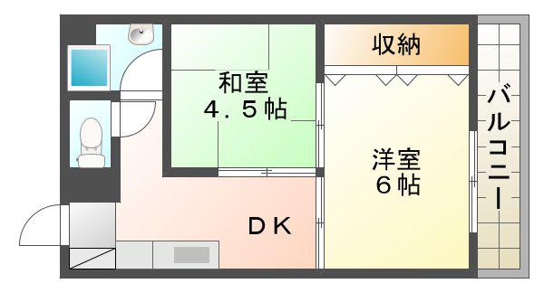 竹内マンション(2DK/3階)の間取り写真