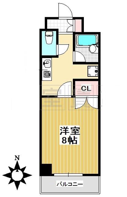カーサ千種駅(1K/4階)の間取り写真