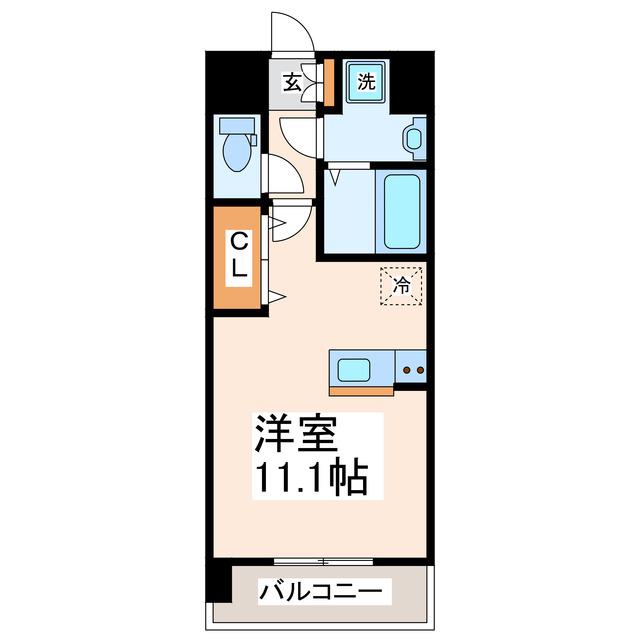 SQUARE元気の森公園(ワンルーム/2階)の間取り写真