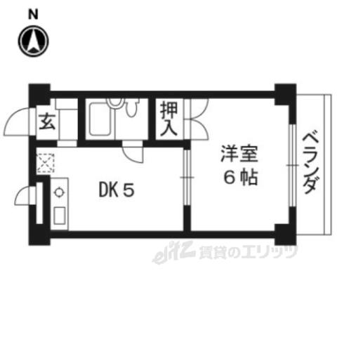 エトワール中村(1DK/4階)の間取り写真