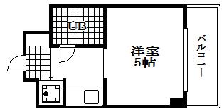 ネオハイツ三宮(ワンルーム/6階)の間取り写真
