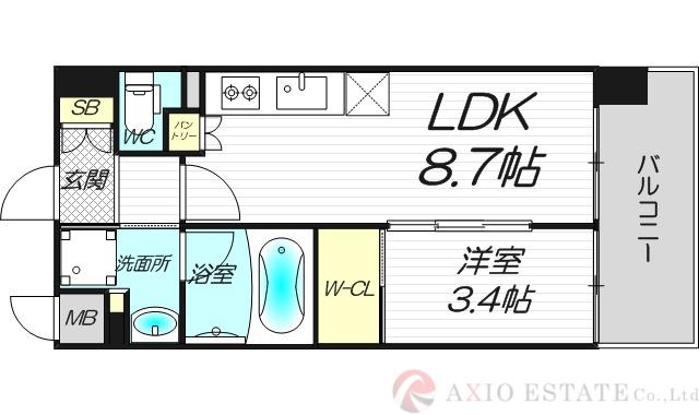 コンフォリア新大阪宮原Q(1LDK/5階)の間取り写真