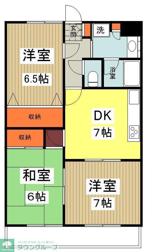 クラウンハウス(3DK/3階)の間取り写真