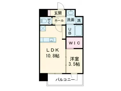 ALIVIS三国本町(1LDK/10階)の間取り写真