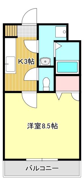 アクティヴI(1K/4階)の間取り写真
