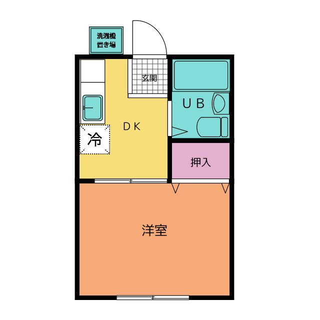 サンライズ東寺尾III(1K/1階)の間取り写真