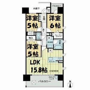 ライオンズ名古屋ステーションアクシス(3LDK/3階)の間取り写真