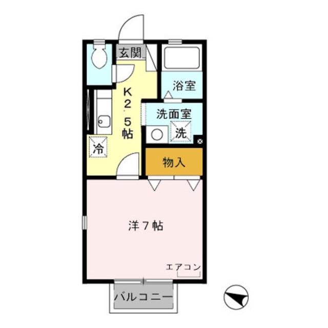 プレミール秋(1K/1階)の間取り写真
