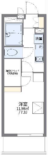レオパレスウエル(1K/1階)の間取り写真