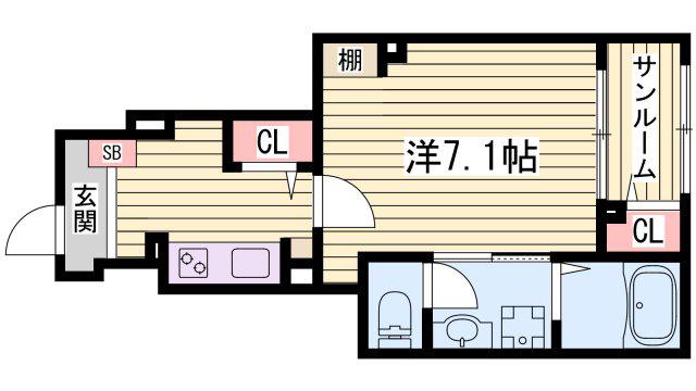 AKピオニー(1LDK/2階)の間取り写真