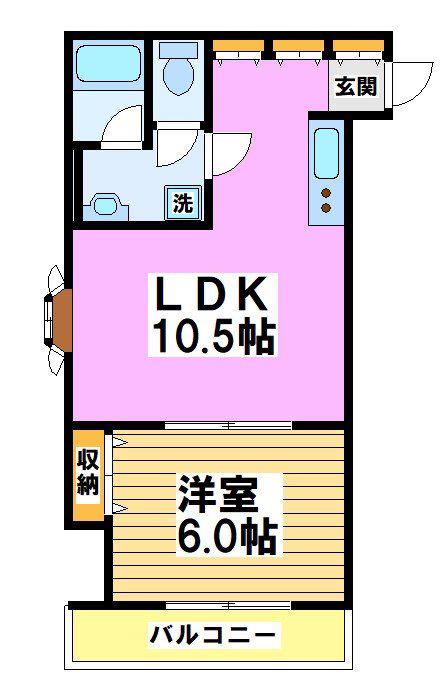 メゾン・ド・ラフィネ宮下(1LDK/1階)の間取り写真