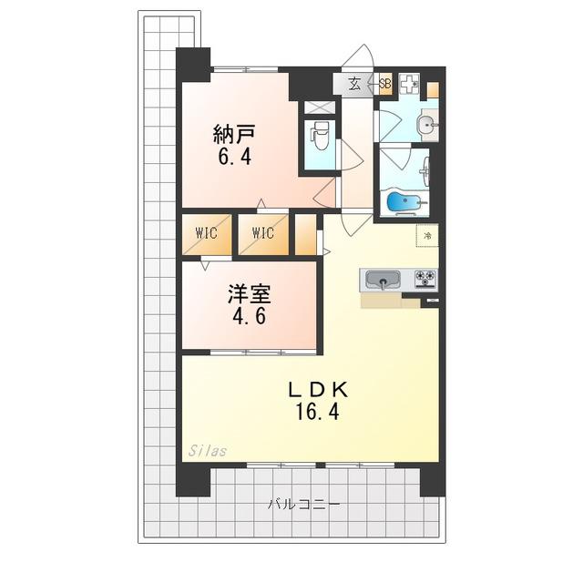フェンテイーストII(1SLDK/7階)の間取り写真