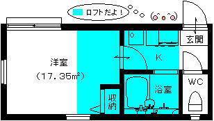 ヒルズ六角橋(1K/1階)の間取り写真