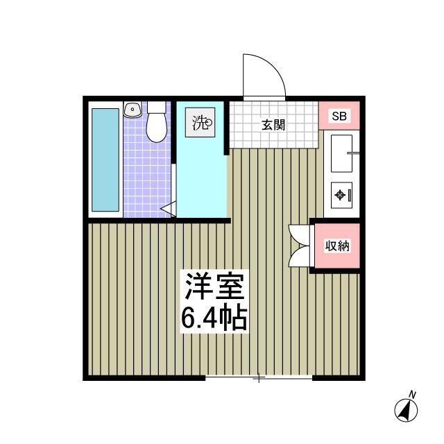 サルーテ熊谷(ワンルーム/4階)の間取り写真