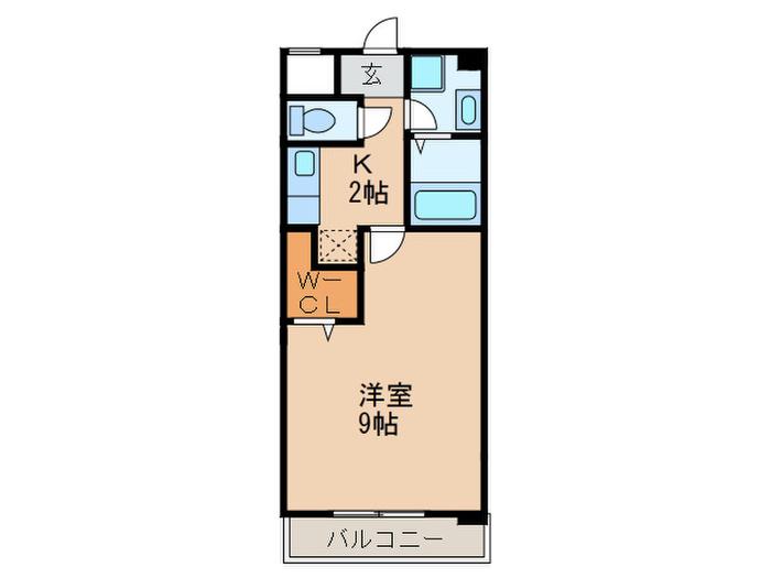 WING青山(1K/2階)の間取り写真