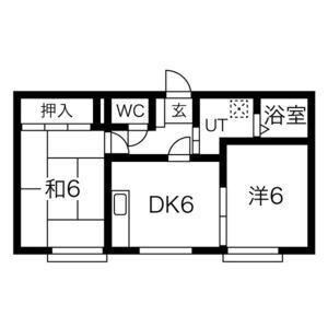 シャルム祐(2DK/1階)の間取り写真