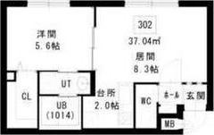 WITH PET 新道東駅前(1LDK/3階)の間取り写真