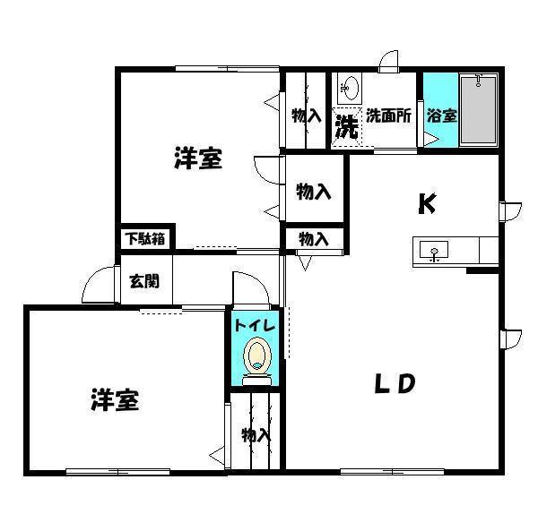 フォレスト(2LDK/1階)の間取り写真