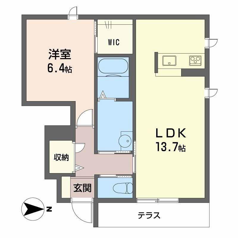 カーサ ヴェルデ(1LDK/1階)の間取り写真