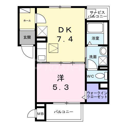 クレーシェレ(1DK/1階)の間取り写真